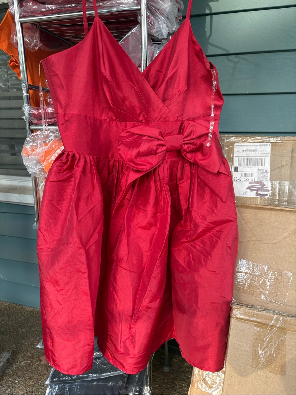 Forever 21 Girls' Red Bow-Accent Party Dress